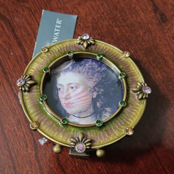 RARE NWT RETIRED JAY STRONGWATER FLORA & FAUNA AGATHA ROUND CRYSTAL ENAMEL FRAME - Picture 10 of 10